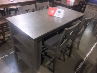 5Pc Gray Counter Height Table Set Sale
