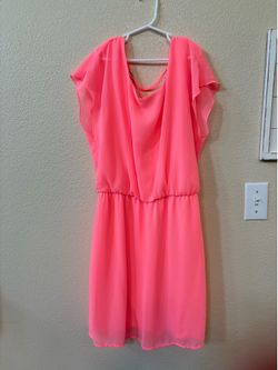 Neon Pink Women’s Dress $3- Gently Used