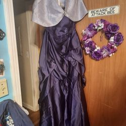 Formal Dress With Handmade Shawl