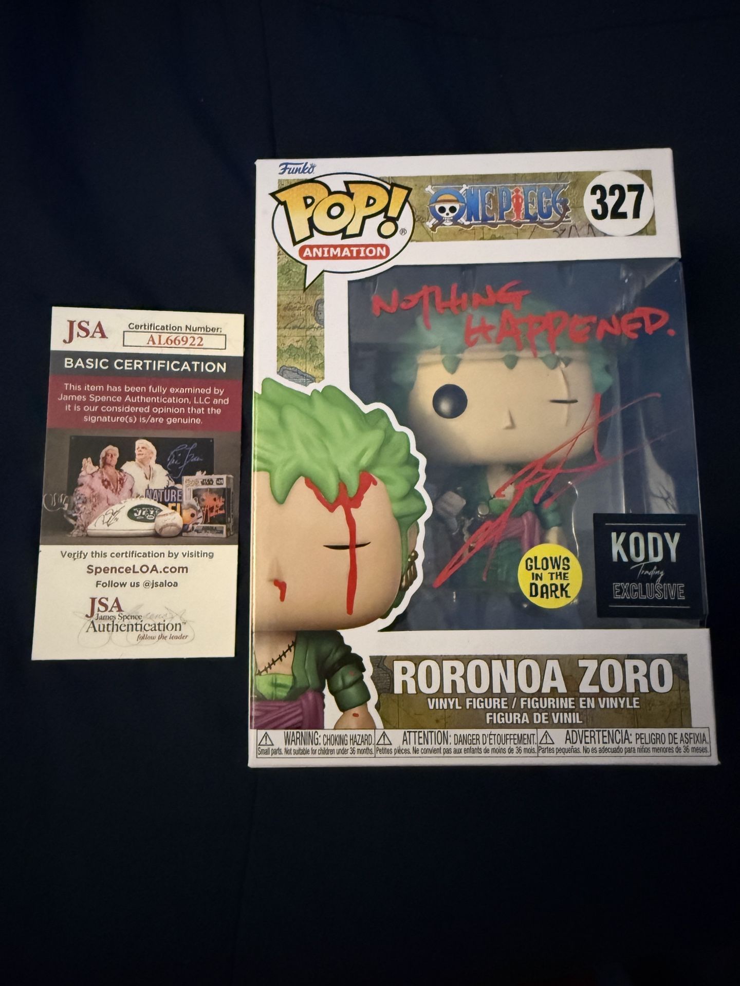 One Piece Zoro Funko Pop GITD Auto