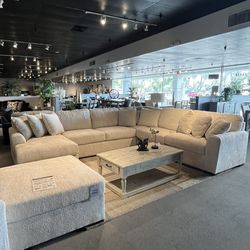 Ivory 4PC Chaise Sectional Couch