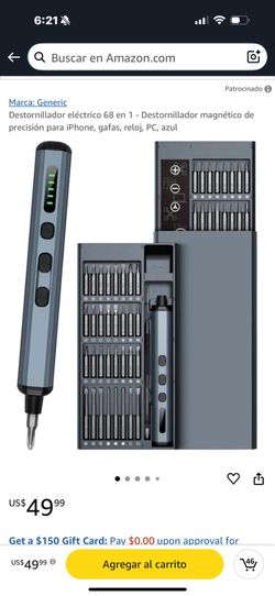Destornillador eléctrico 68 en 1 - Destornillador magnético de precisión para iPhone, gafas, reloj, PC