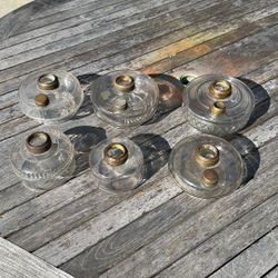 Antique Glass lamp Fonts Lot Of 6 - #2