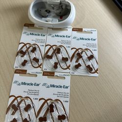Level 5 Miracle Ear RIC(Receiver In Canal) Hearing Aids with Batteries and Case. 
