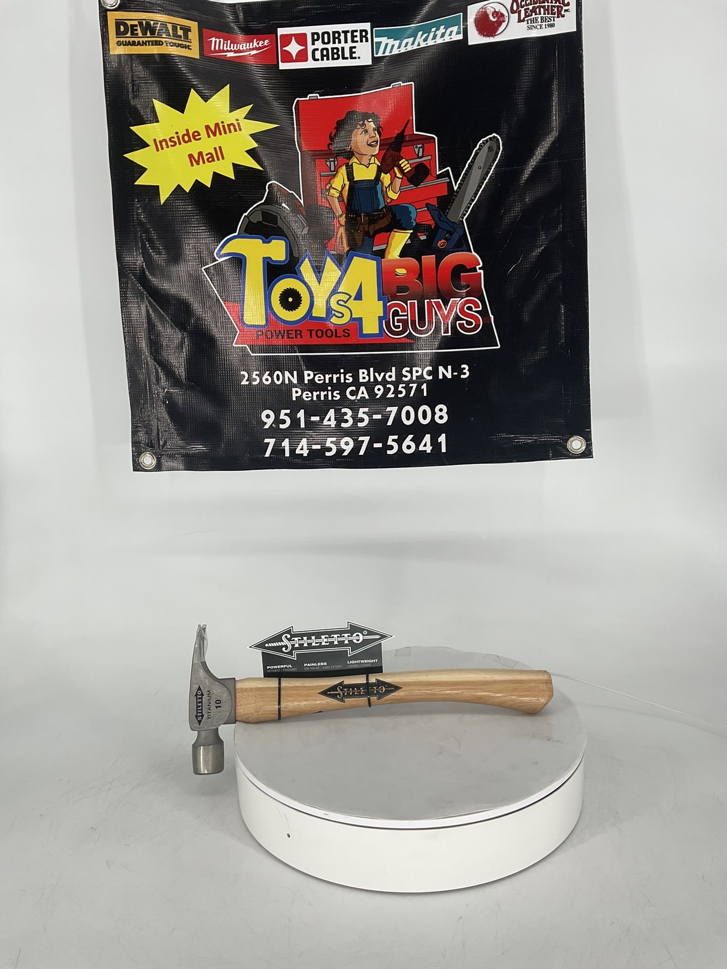 Stiletto 10 oz. Titanium Smooth Face Hammer with 14 1/2 in. Curved Hickory Handle