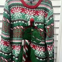 Ugly Christmas Dinosaur Sweater 
