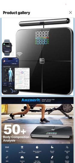 Smart Scale for Body Weight with Handle, Body Composition Analyzer 8-Electrode Highly Accurate Rechargeable Digital Bathroom Scale for Weight Fat BMI 