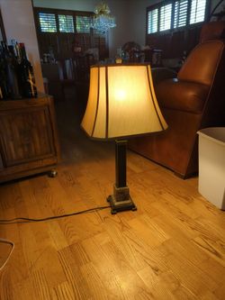 Vintage Brass Marble Lamp