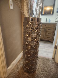 Tall Silver Vase