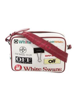 Off-White Logo Print Leather Crossbody Bag