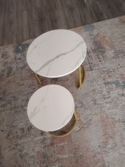 Modern Faux-Marble Nesting Coffee Table Set (2-Piece)