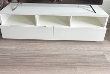 CB2 white media console