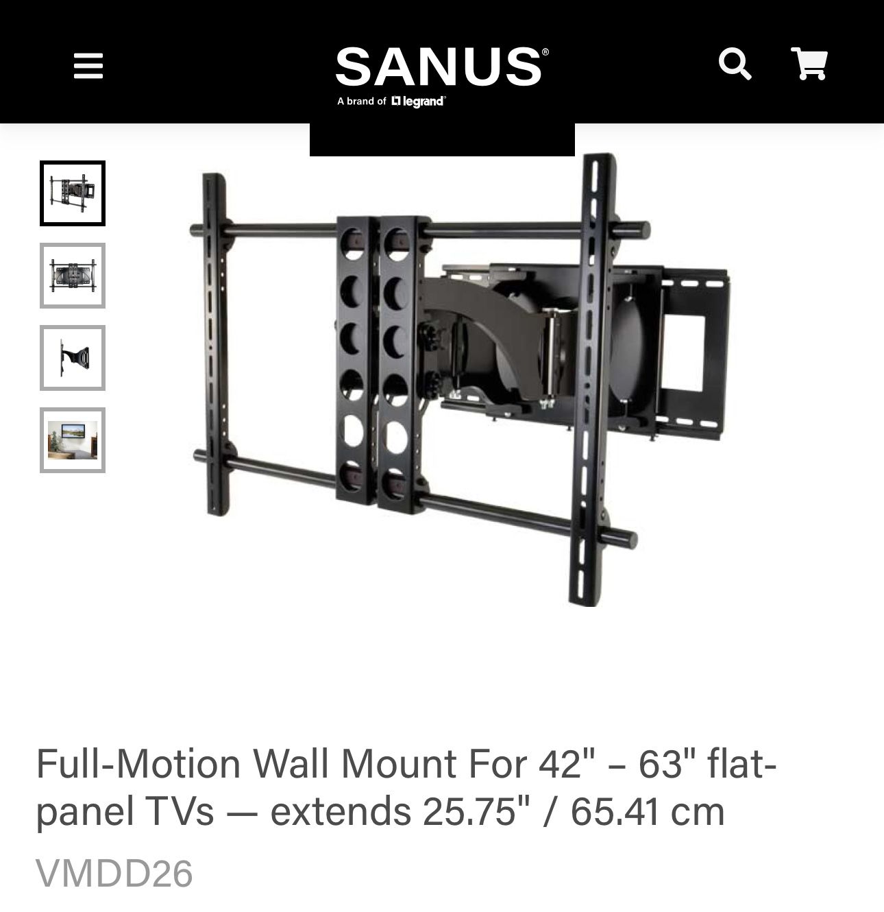 SANUS VMDD26 Fully Articulated TV mount