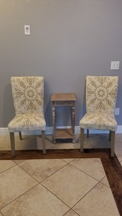 2 Beige Accent Chairs - Like NEW!