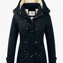 Uoiuxc Women's Warm Winter Coat Hooded Fleece Lined Parkas Jacket