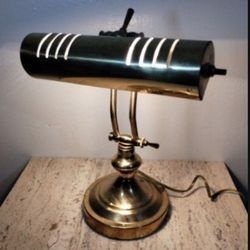 VINTAGE BRASS PIANO - BANKER LAMP 12"×9"