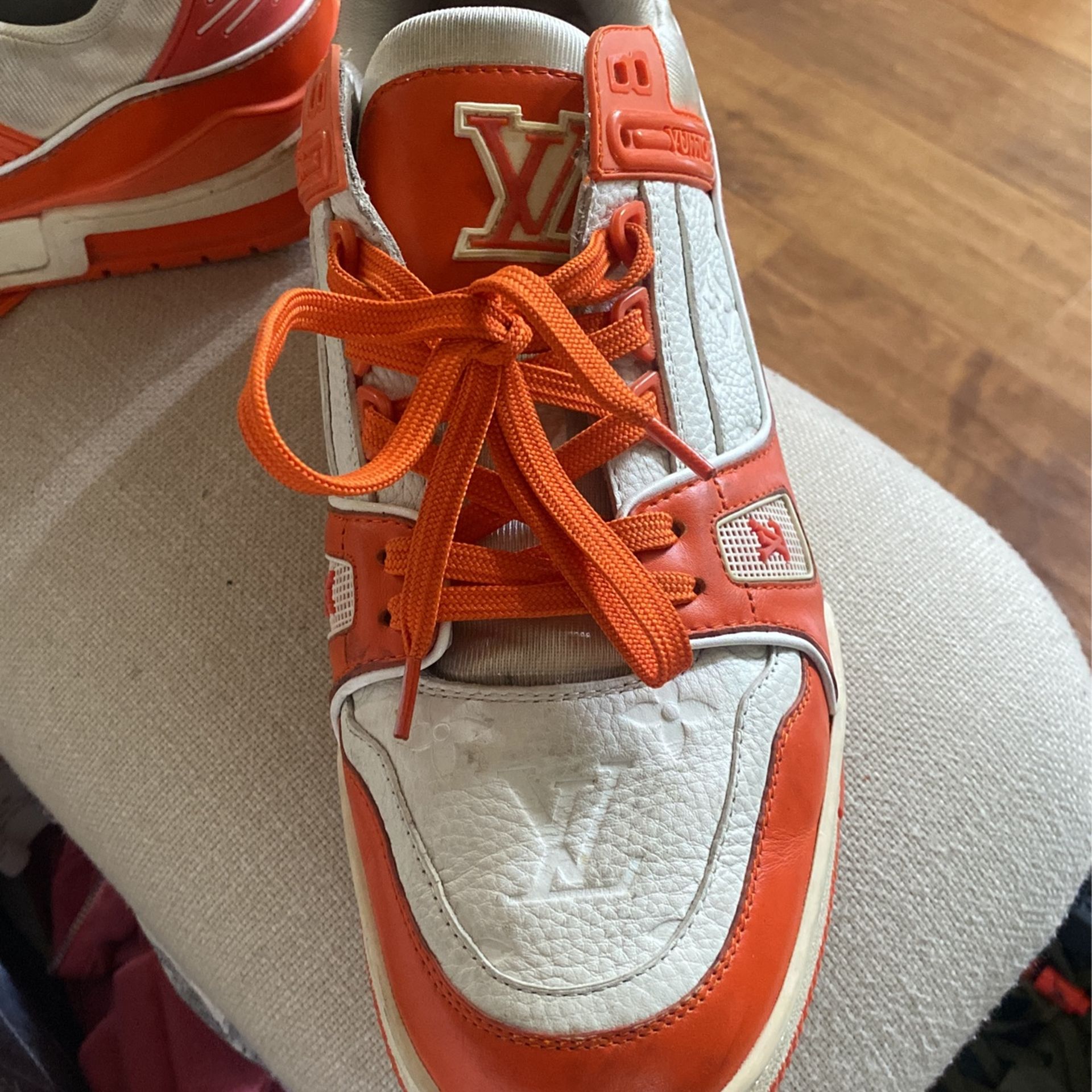 Size 11 Louis Vuitton Trainer Low 'Orange Monogram'