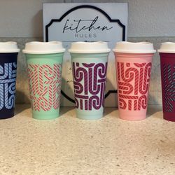5 Starbucks Color Changing Reusable Cups