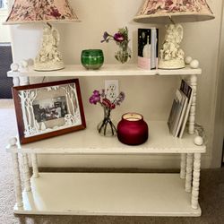 White Wooden 3 Tier Display Shelf