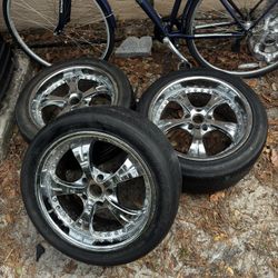 3 chrome rims 18"