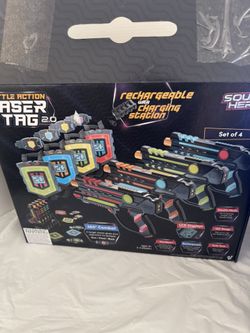 Squad Hero Rechargeable Laser Tag 360° Sensors + LCDs - Set of 4 - Easter Gift Ideas for Kids Teens and Adults Boys & Girls Family Fun 