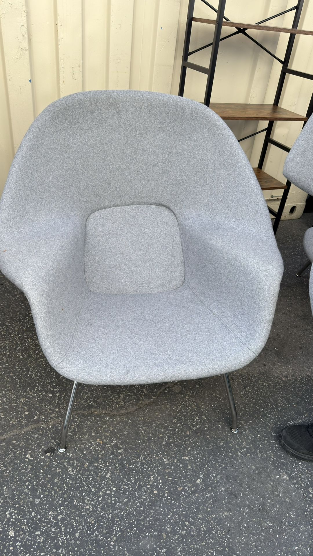 Replica Womb Chair With Ottoman, Grey