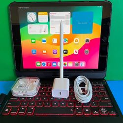 Apple IPad 9th Generation (10.2” Retina /Touch ID /IOS 18/ 2021 Model) 64GB with Pen, Keyboard  & Accessories (256gb $349) 