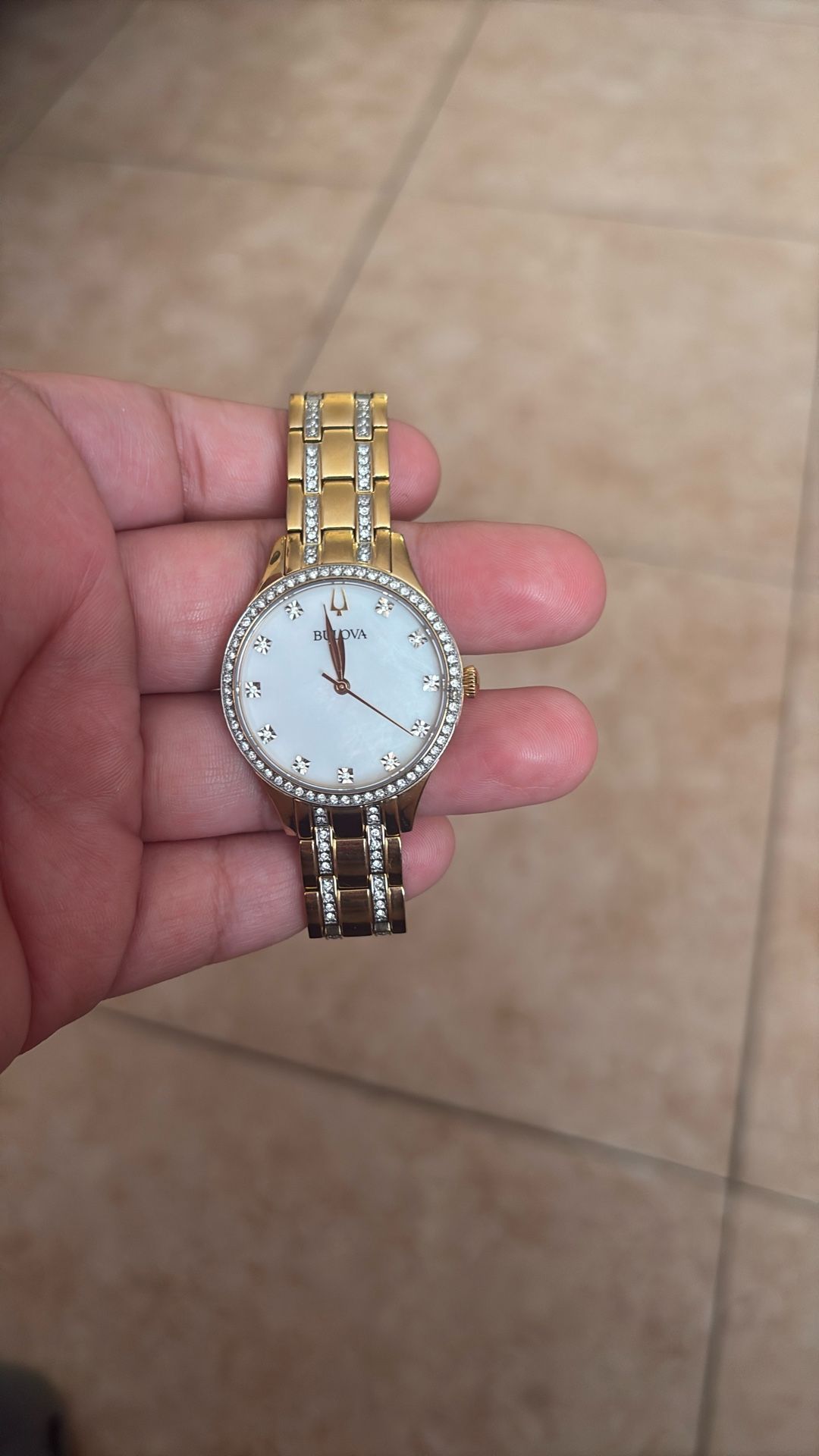 Bulova Crystal Stainless Steel Bracelet