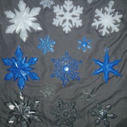 15 Handmade Resin Snowflake Ornaments 