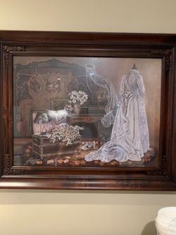 Wedding Trousseau Vintage Wood Framed Print