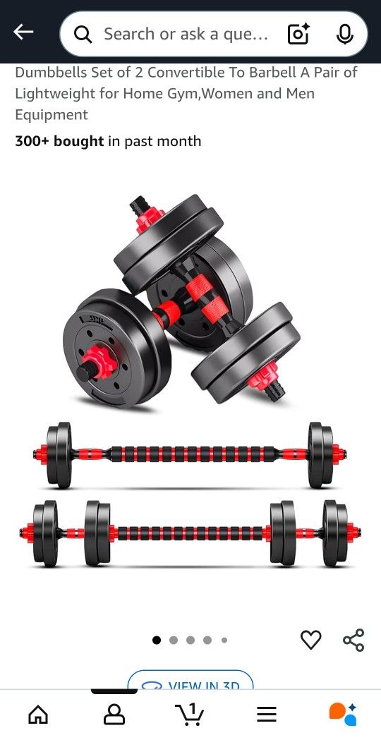 Dumbbells - Adjustable Barbell (30lb)