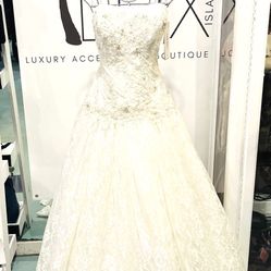 Strapless White Lace Dress