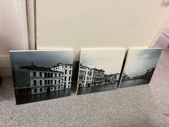 Venice Canal Triptych Canvas Wall Art Set