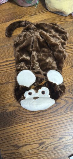 Brown Plush Dog Monkey Halloween Costume w/White Face & Belly Panel Sz M