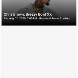 Two Chris Brown Tampa Tickets