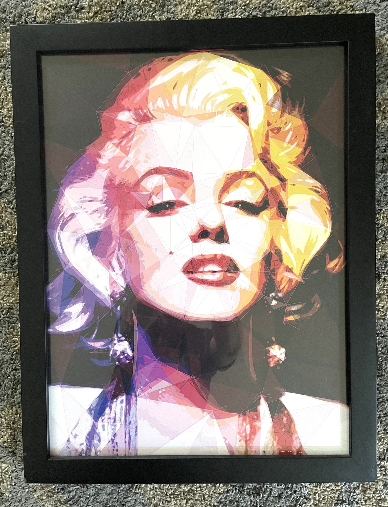 Marylin Monroe print framed 20.625” x 26.625”