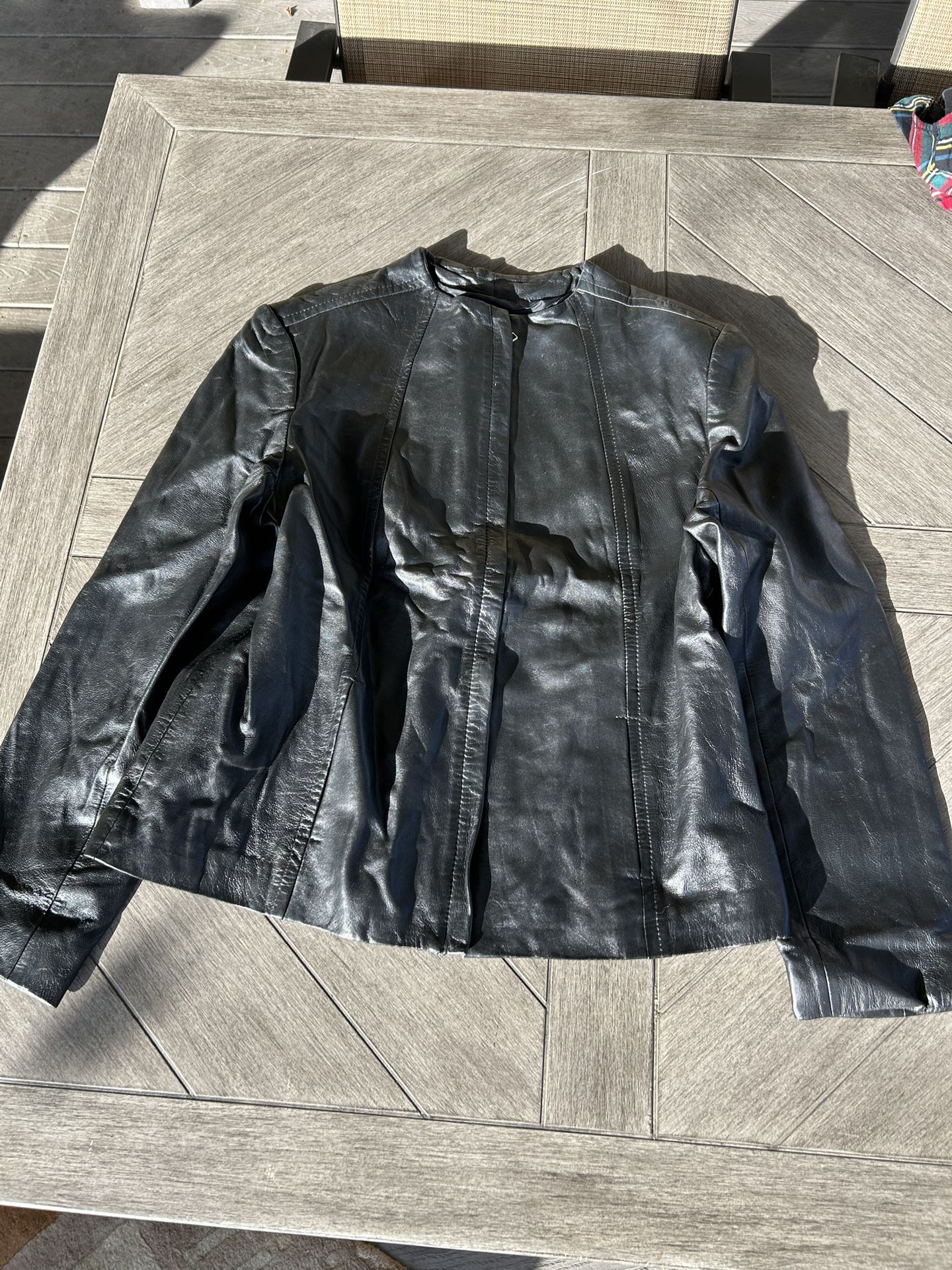 Alfani Leather Jacket Zip