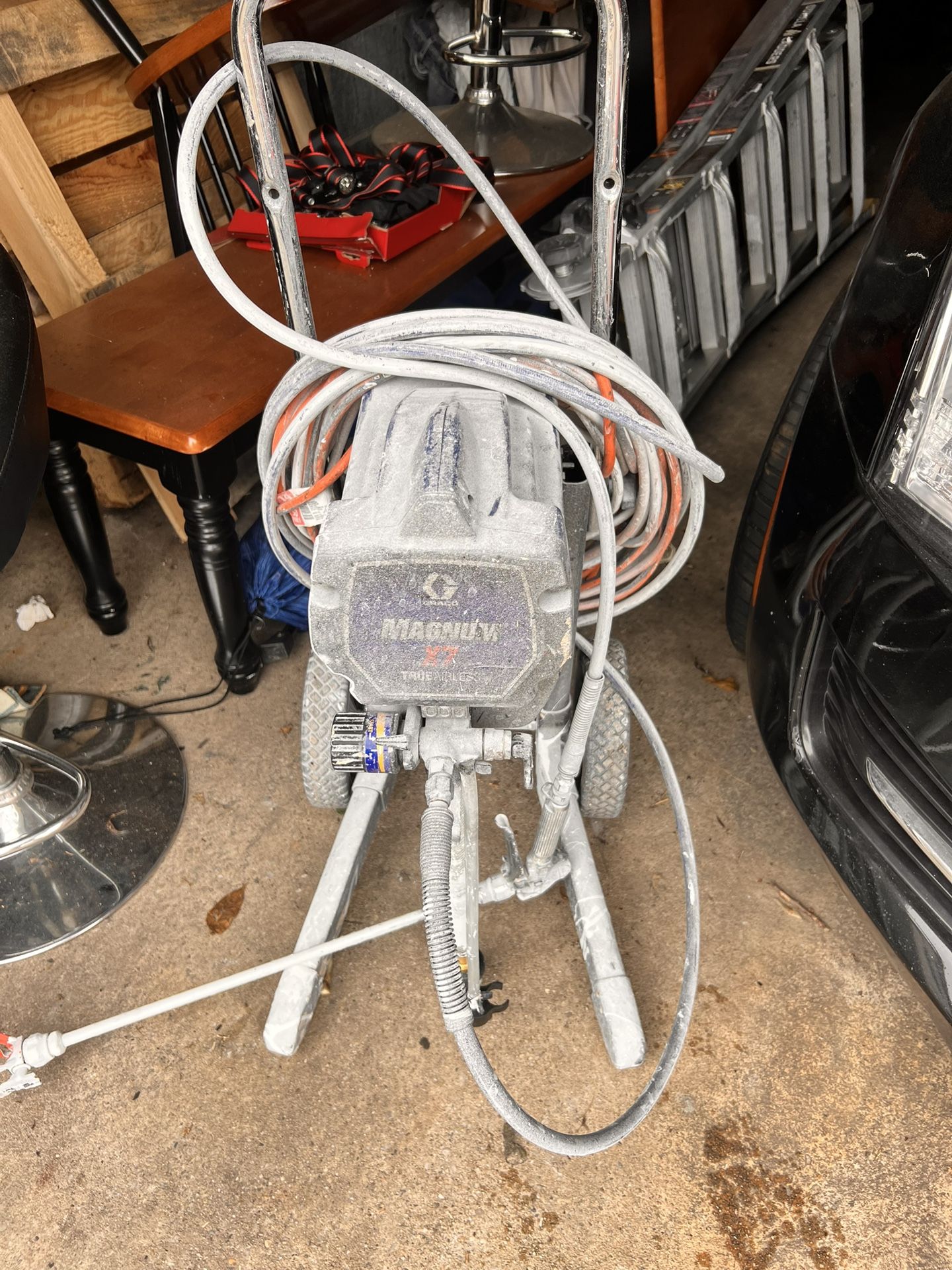 TOOLS : Paint sprayer, Hammer Drill, Ladder, Harness, Straps