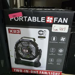 Portable Fan, Built-in Charger, and Flashlight 