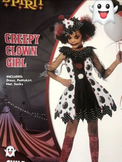 Creepy Clown Girl Size M(8-10)