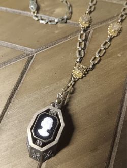 Antique Art Deco - Victorian Revival Mourning Pendant