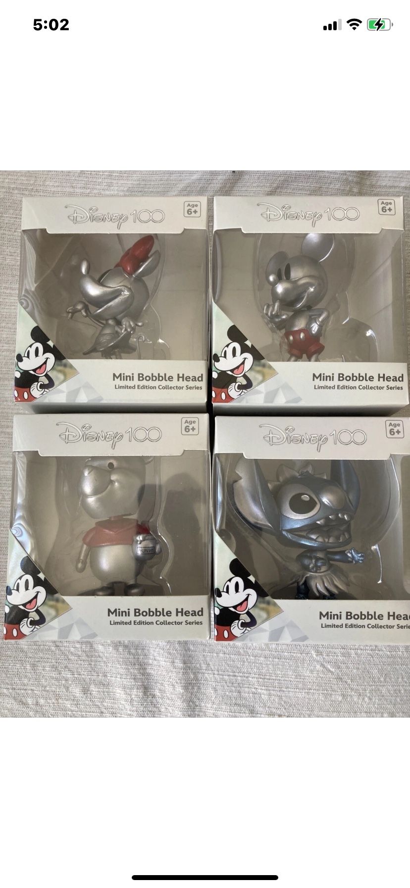 DISNEY 100 MINI BOBBLE HEAD SET