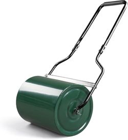Lawn Roller, 8 Gallons Water and Sand Filled Garden Drum Roller with U Shaped Handle Tow beind Sod Roller for Planting, Seeding