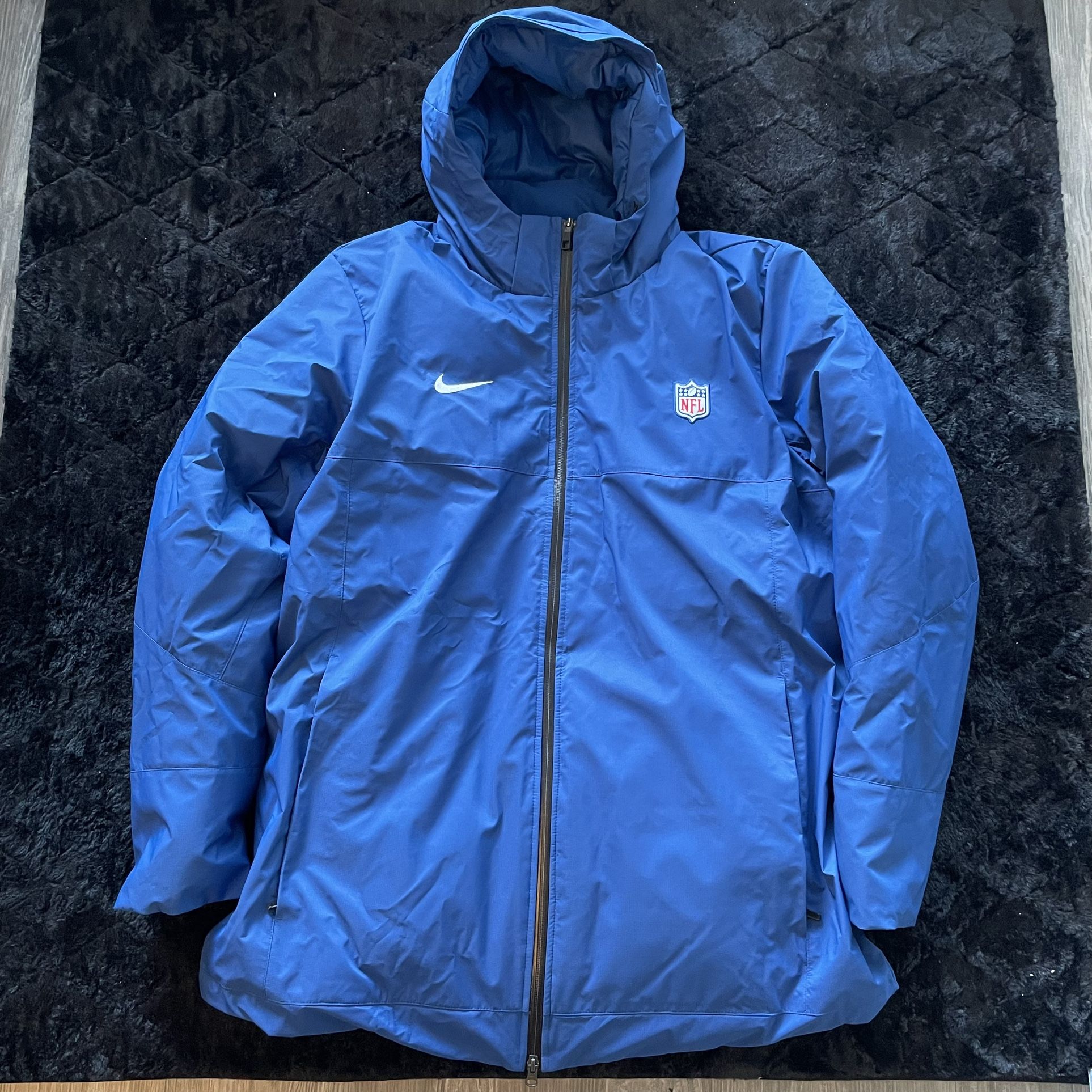 Nike NFL Team Issued Down Hooded Parka Jacket Blue Men's Size XL NWOT
