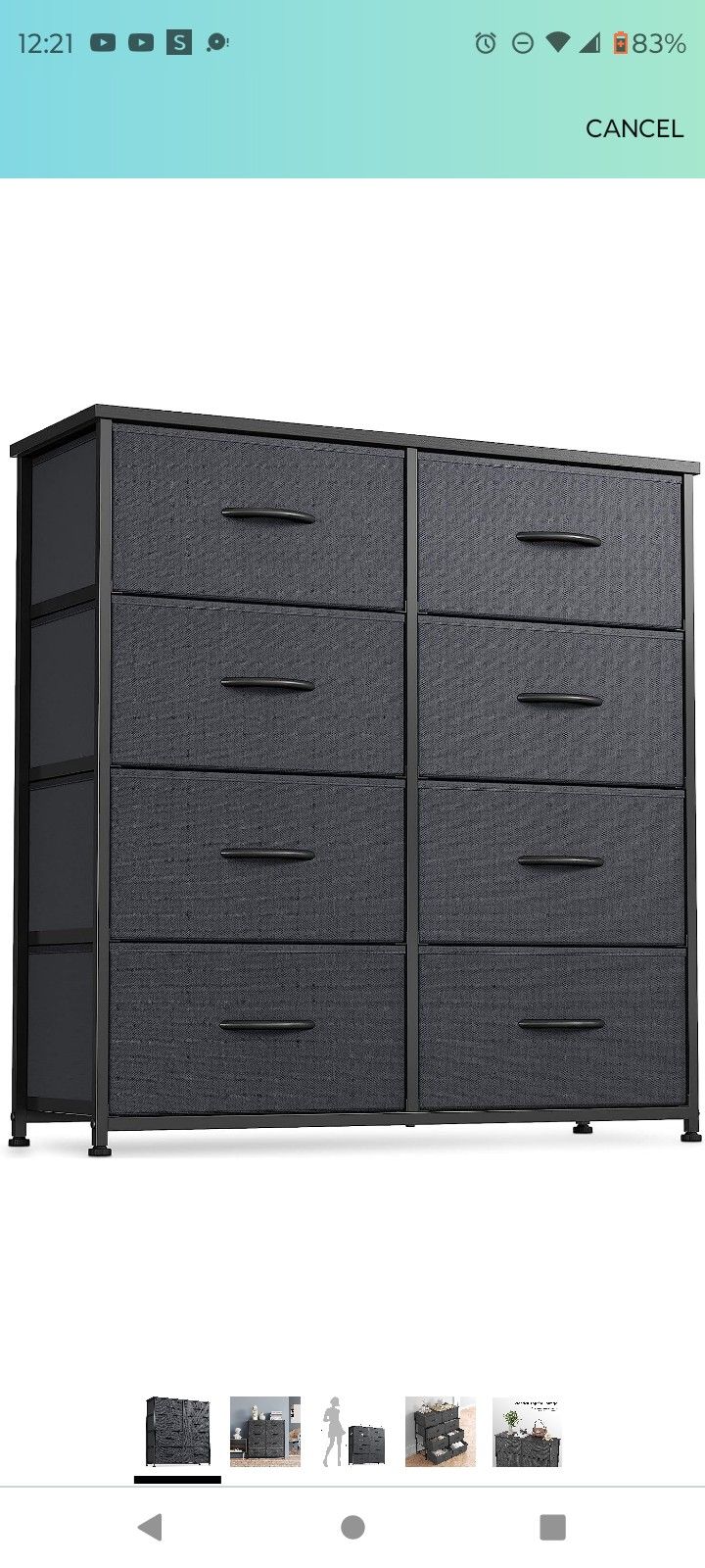 CubiCubi 8 Drawer Dresser/Organizer Black large and wide near Fort Greene Park and Commodore Barry Park