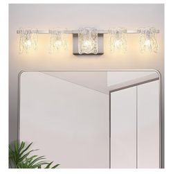 Osimir 5-Light Bathroom Vanity Light, 31" Brushed Nickel Bathroom Light Fixture Over Mirror With Clear Glass, Modern Bath Wall Sconce