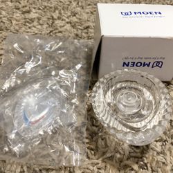 Moen Chateau Collection Replacement Tub & Shower Faucet Knob Handle Kit Chrome & White Insert