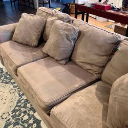 Soft Grey Couch/sofa With Pillows