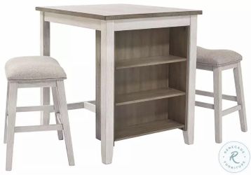 3-Piece Counter Height Dining Set with Storage
