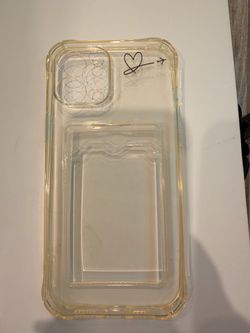 Clear Card Holder Phone Case (Airplane & Heart)